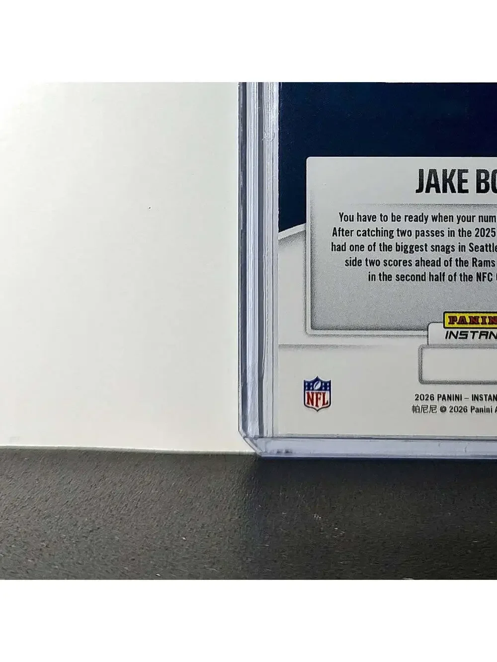 Jake Bobo 2026 Panini NFL Super Bowl LIX Champions #30 Card Seattle Seahawks